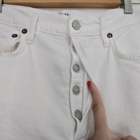 Agolde Riley Crop Jeans in white Flawed high-rise straight leg some stretch - Picture 7 of 13